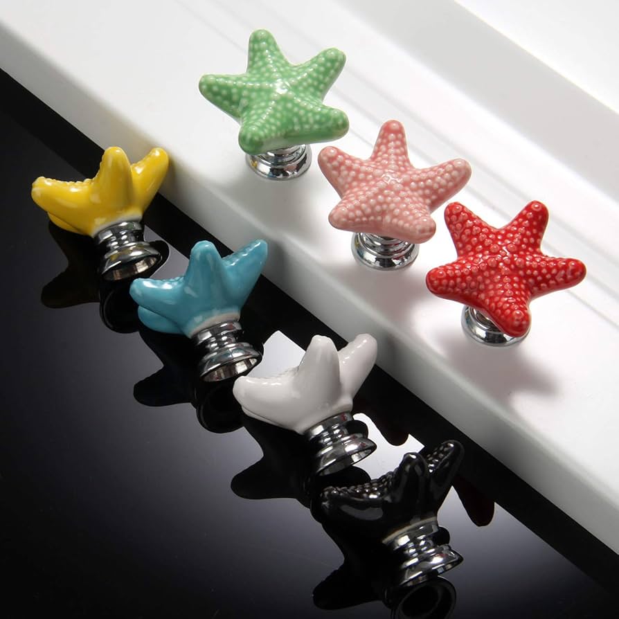 Amazon.com: 7 Colors Starfish Door Knobs Furniture Handle
